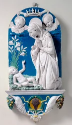 Madonna van de Lelies, Aanbidding van het Kind