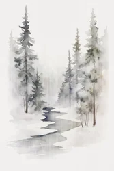 Rustige winterbeek in het bos