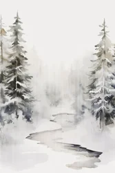 Besneeuwde bosbeek
