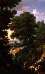 Een landschap met herders, c.1730
