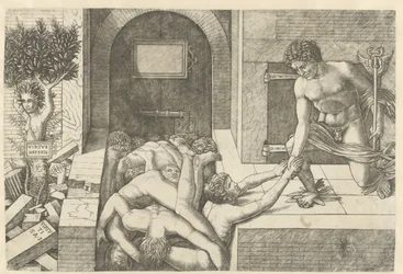 Mercurius als personificatie van Deugd red zielen bij voorgeborchte en Daphne verandert in boom
