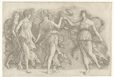 Vier dansende vrouwen