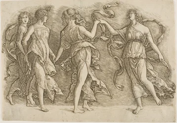 Vier vrouwen dansen