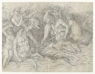 Gevecht tussen tritons met nereïden op hun rug (Gevecht van zeegoden)