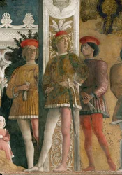 Lodovico II Gonzaga en familie (fresco)