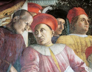 Ludovico Gonzaga en raadsman Marsilio Andreasi (detail van Hofmuur)