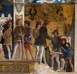De bruidskamer of Camera Picta, ca. 1465-74 (fresco)
