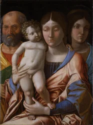 De Heilige Familie met een heilige, 1495