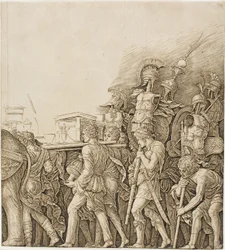 Triomf van Caesar: Soldaten die Trofeeën Dragen