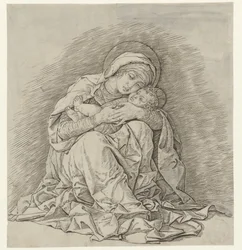 Zittende Maria met kind