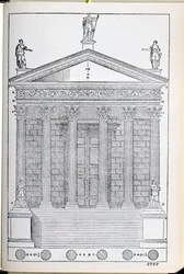 Opstand van de Tempel van Nimes, illustratie uit een facsimile kopie van 