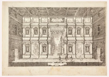 Zicht op het podium van het Teatro Olimpico in Vicenza