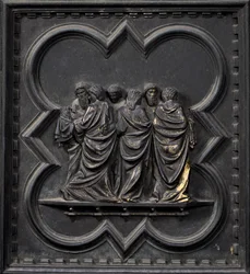 Het Transport van het Lichaam van Johannes de Doper, negentiende paneel van de Zuiddeuren van de Baptisterium van San Giovanni