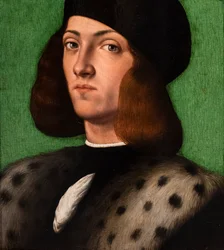 Portret van een jonge man, detail