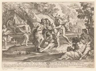 Mercurius geeft Bacchus aan de nimfen van Nysa
