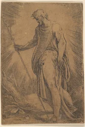 Een apostel met een staf naar links, ca. 1540-60