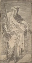 Sint Paulus met een zwaard en een boek, uit Christus en de apostelen, 1540-63