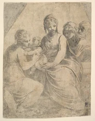 De Maagd en het Kind vergezeld door heiligen, ca. 1540-50