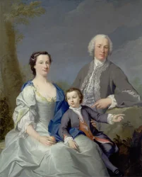 Sir Robert en Lady Smyth met hun zoon, Hervey