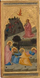 Scènes uit het lijdensverhaal van Christus: De lijdensweg in de tuin [linkerpaneel].