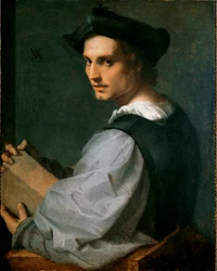 Portret van een beeldhouwer (Paolo da Terrarossa of il Sansovino?) of portret van een jonge man