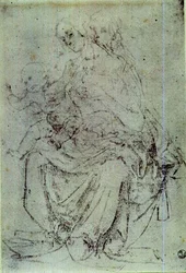 Studie van een Madonna en kind