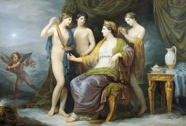 Juno badend of Juno aangekleed door de Gratiën