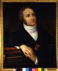 Portret van Vincenzo Monti (1754 - 1828), Italiaanse dichter. Schilderij door Andrea Appiani (1754-1819). 1809. Pinacoteca di Brera, Milaan