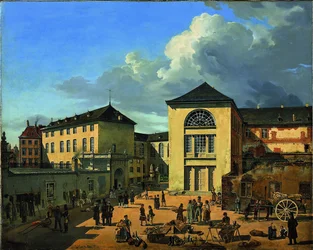 De binnenplaats van de Academie De Oude Academie in Düsseldorf, 1831