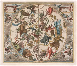1660 hemelkaart - Haemisphaerium Stellatum Boreale Antiquum
