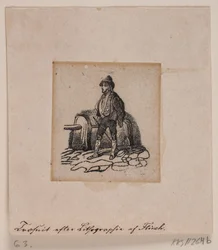 Een herder (?) (naar lithografie)