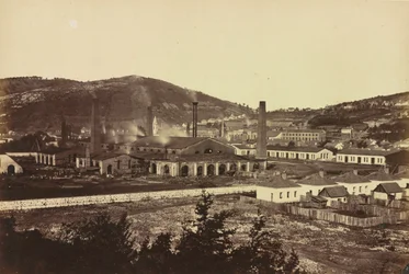 IJzerwerken in Reschitza, c. 1860