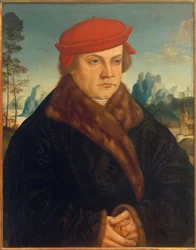 Portret van een Man met Rode Baret
