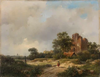 Landschap met de Ruïnes van Kasteel Brederode in Santpoort