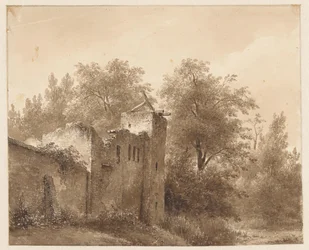 Ruïne in een landschap