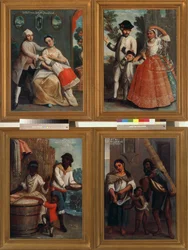 Vier verschillende raciale groepen