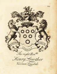 Wapen van de Hooggeachte Henry Lowther, 3e Burggraaf Lonsdale (1694-1751)