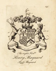Wapen van de Zeer Eerwaarde Henry Maynard, Heer Maynard, 4e Baron Maynard, overleden 1742