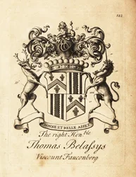 Wapen van de Zeer Eerwaarde Thomas Belasyse, Graaf Fauconberg of Thomas Belassys, Burggraaf Fauconberg (1699-1774)