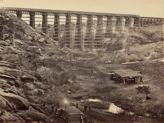 Plaat 8. Dale Creek Brug, van bovenaf,1869 (foto)