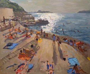 Middag aan zee, Kroatië, 2014 (olieverf op doek)