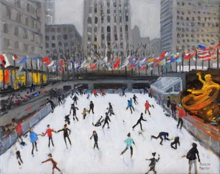 Kerstschaatsen, Rockefeller Ice Rink, New York, 2017