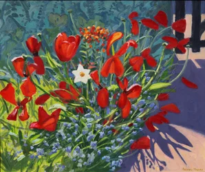 Tulpen bij de poort
