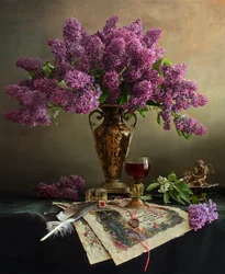 Romantisch lila stilleven