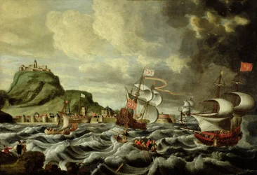 Een havenscène, mogelijk Genua