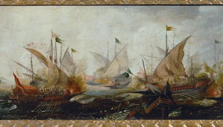 Zeeslag (olieverf op doek)