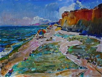 Kleurrijke strandkliffen