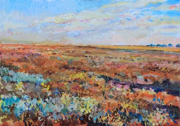 Kleurrijke veldhorizon