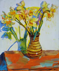 Levendig stilleven met narcissen