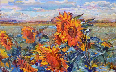 Levendig zonnebloemenveld
